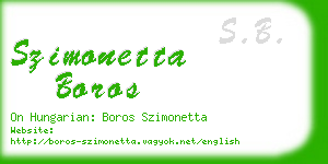 szimonetta boros business card